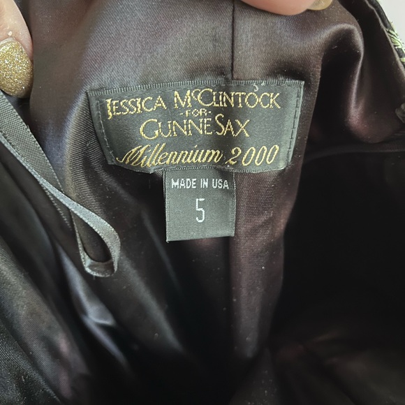 Jessica McClintock for Gunne Sax Millennium 2000, Strapless Dress, Black, size 5 - Picture 6 of 6